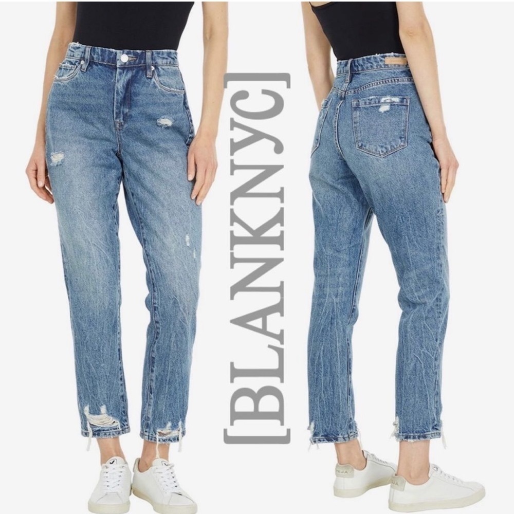 Blank NYC High Rise Blue Distressed Jeans